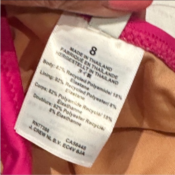 J. Crew | Ruched V Neck One Piece Swimsuit Radiant Fuchsia Pink | 8 New with Tag - Picture 14 of 16